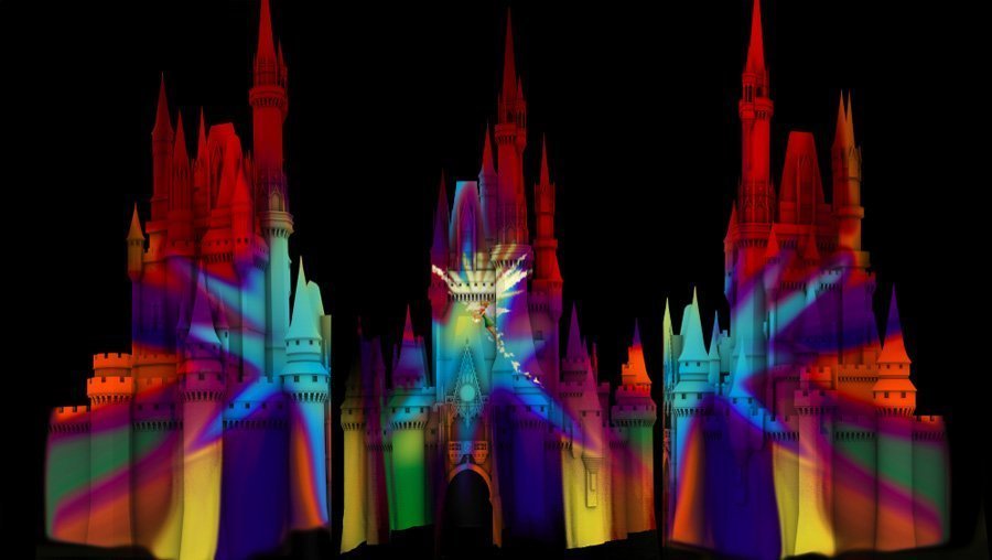 luzes no castelo da Cinderela